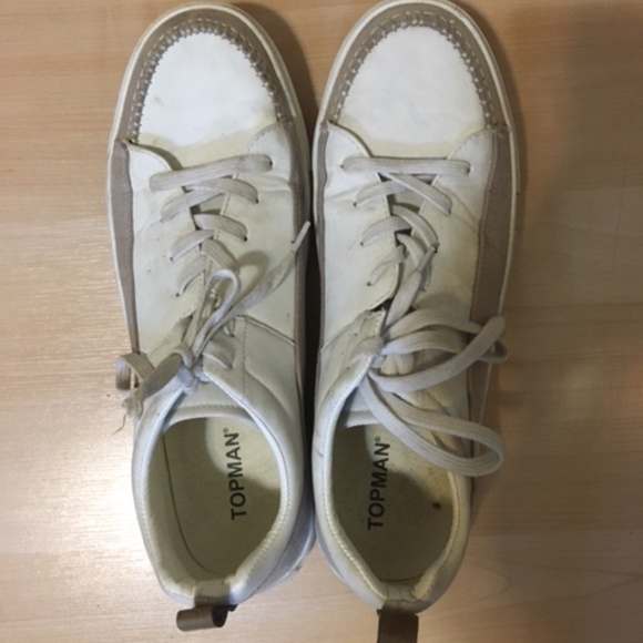 Topman white and tan casual shoes/runners/sneakers - Picture 4 of 6
